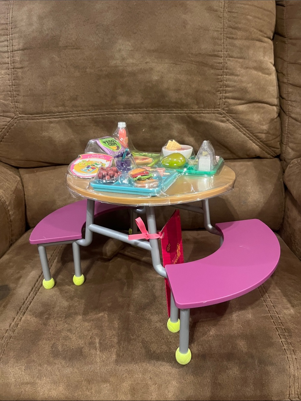 Children's Pink Play Picnic Set with Pretend Food and Accessories